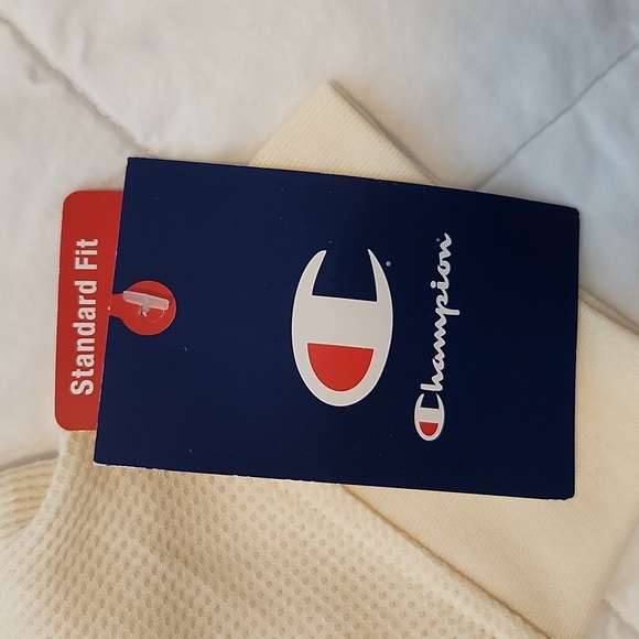 Champion Waffle Hoodie, Cream, Off White, Medium - Picture 4 of 5